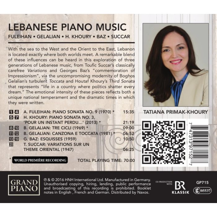 Lebanese Piano Music – Succar, Baz ,Gelalian, Khoury ,Fuleihan, - slide-1