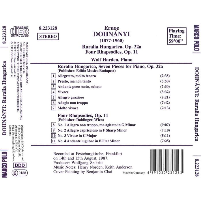 DOHNANYI: Ruralia Hungarica, Four Rhapsodies - slide-1