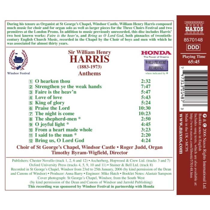 HARRIS: Choral Music  -  Anthems - slide-1