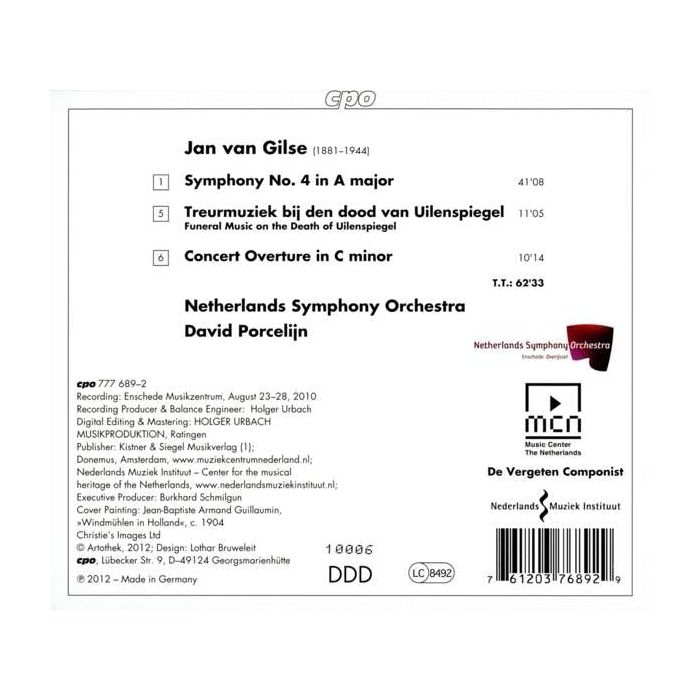 Gilse: Symphony No. 4, Concert Overture, Funeral Music - slide-1