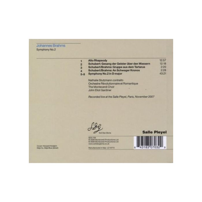 BRAHMS: Symphony No. 2, Alto Rhapsody, / SCHUBERT: Gesang der Geister über den Wassern, Gruppe aus dem Tartarus, An Schwager Kronos - slide-1
