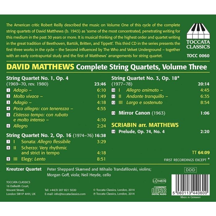 Matthews: String Quartets Vol. 3 - slide-1