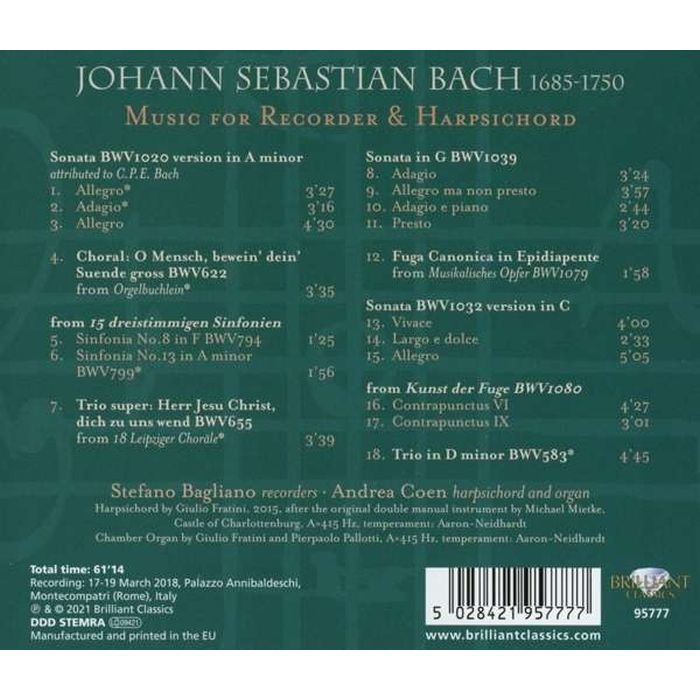 Bach: Music for Recorder & Harpsichord - slide-1
