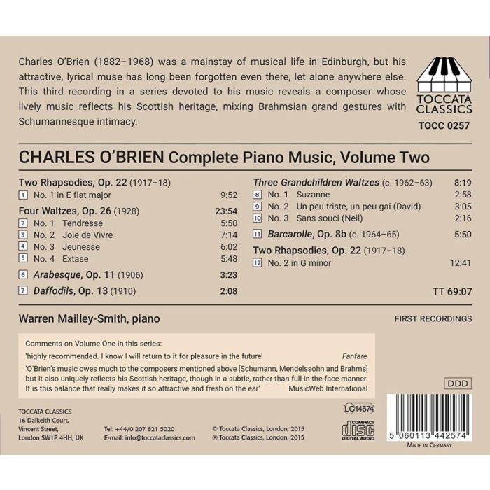 O’Brien: Complete Piano Music Vol. 2 - slide-1