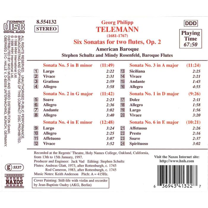 TELEMANN: Six Sonatas for Two - slide-1