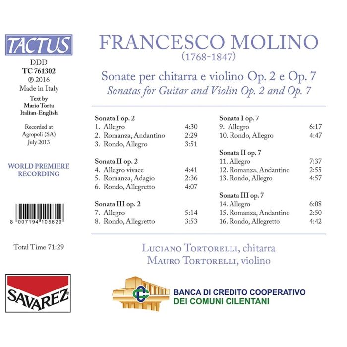 Molino: Sonatas for Guitar and Violin Op. 2 and Op. 7 - slide-1