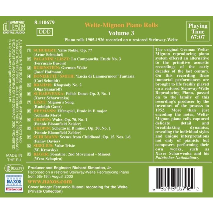 Welte-Mignon Piano Rolls, Vol. 3 (1905-1926) - slide-1
