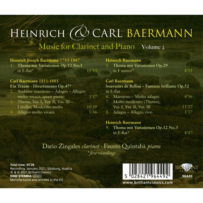 Baermann: Music for Clarinet & Piano Vol. 2 - slide-1