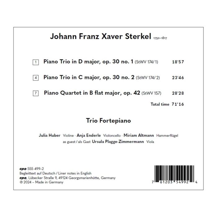 Sterkel: Piano Quartet; 2 Piano Trios - slide-1
