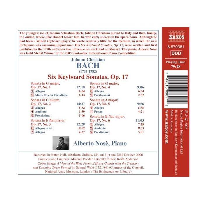 BACH J.C: Six keyboard sonatas - slide-1