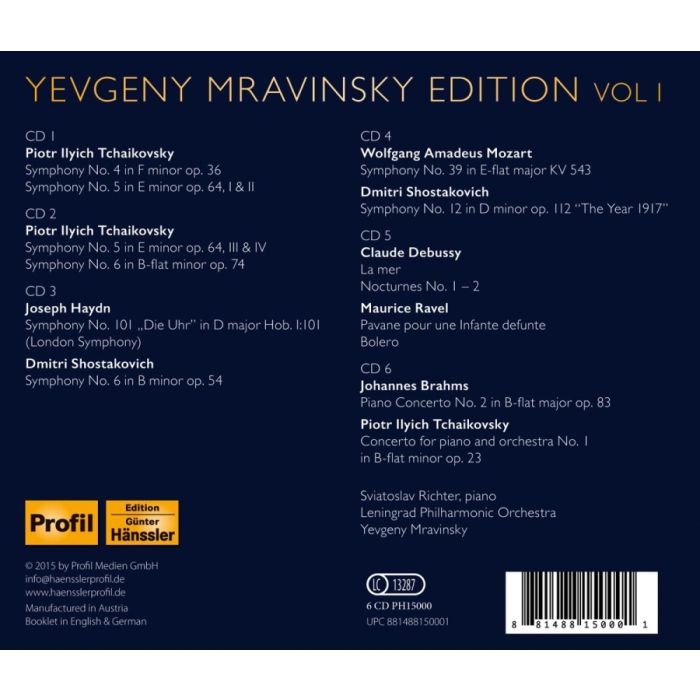 Yevgeni Mravinsky Edition Vol. 1 – Haydn, Schostakovich, Mozart, Debussy, Ravel, Brahms, - slide-1