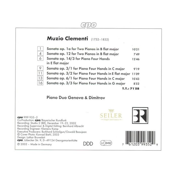 CLEMENTI: Piano Sonatas for Two - slide-1