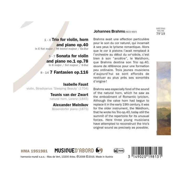Brahms: Horn Trio op. 40, Violin Sonata op. 78 - slide-1