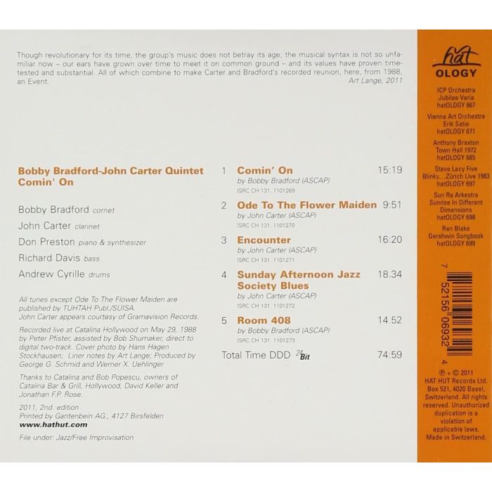 Bradford/Carter: Comin' On: Live 1988 - slide-1
