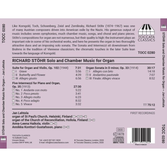 Stöhr: Solo and Chamber Music for Organ - slide-1