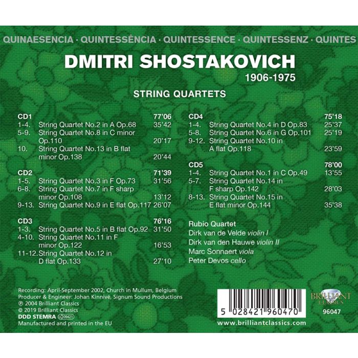 Quintessence Shostakovich: Complete String Quartets - slide-1
