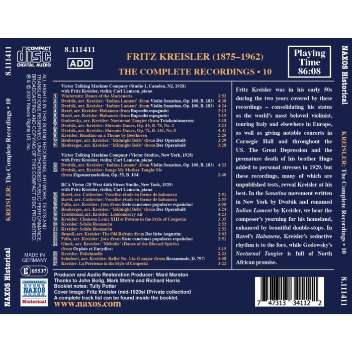 Fritz Kreisler: Complete Recordings Vol. 10 - slide-1