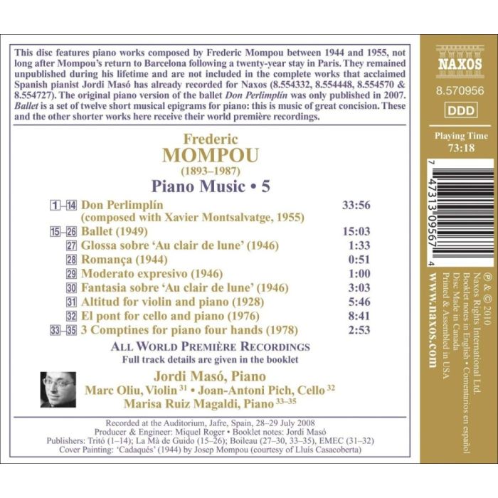 Mompou: Piano Music Vol. 5 - slide-1