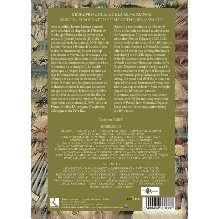 L'Europe Musicale de la Renaissance - muzyka XVI wieku od Josquina Desprez do Rolanda de Lassus - slide-1