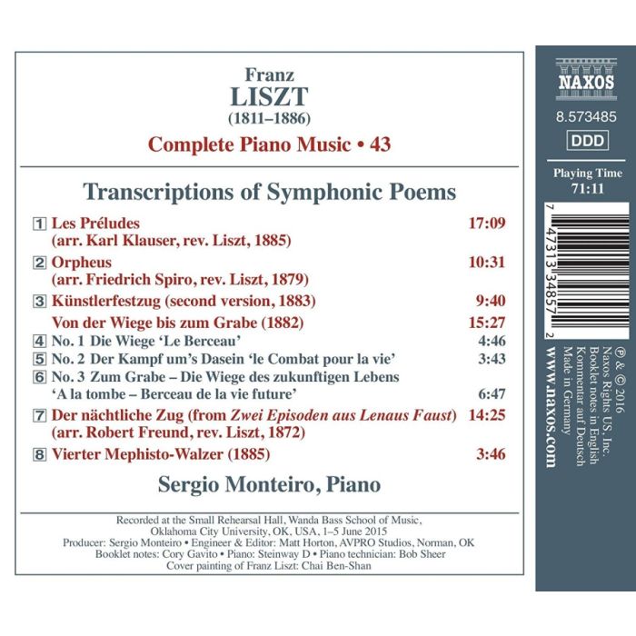 Liszt: Complete Piano Music Vol. 43 - Transcriptions of Symphonic Poems - slide-1