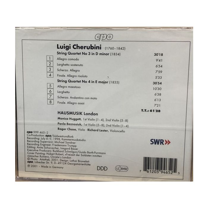 CHERUBINI: String Quartets 3 & 4 - slide-1