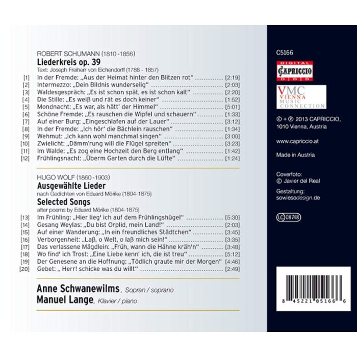 Schumann: Liederkreis op. 39, / Wolf: Ausgewählte Lieder - slide-1