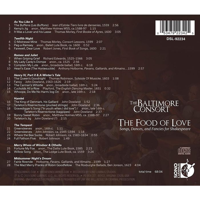 The Food of Love: Songs, Dances and Fancies for Shakespeare - slide-1