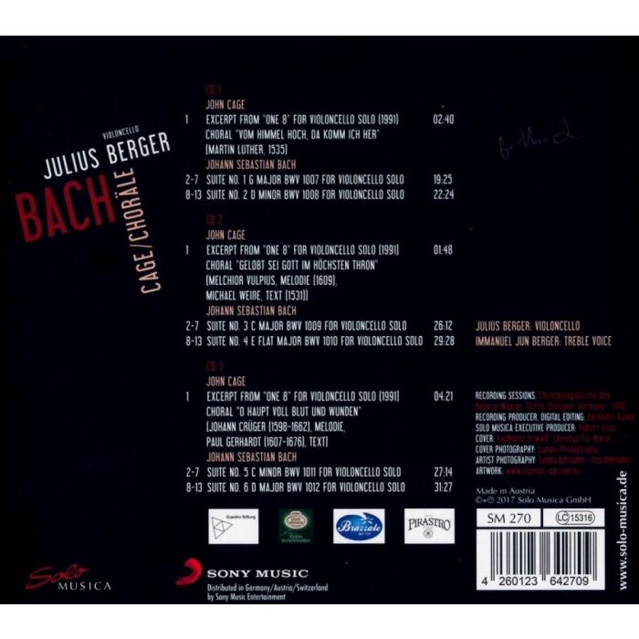 Bach: Suites Nos. 1 - 6 for Violoncello solo; Cage - slide-1
