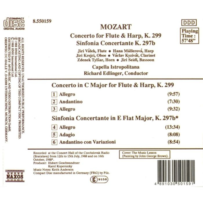 Mozart: Concerto for Flute and Harp, Sinfonia Concertante - slide-1