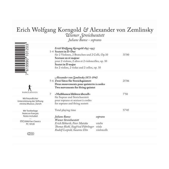 Korngold: Sextet Op. 10 / Zemlinsky: 2 Sätze für Streichquintett - slide-1
