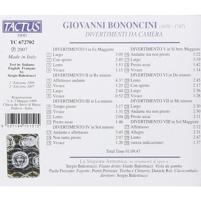 Bononcini: Divertimenti Nr.1-8 for Chamber Orchestra - slide-1