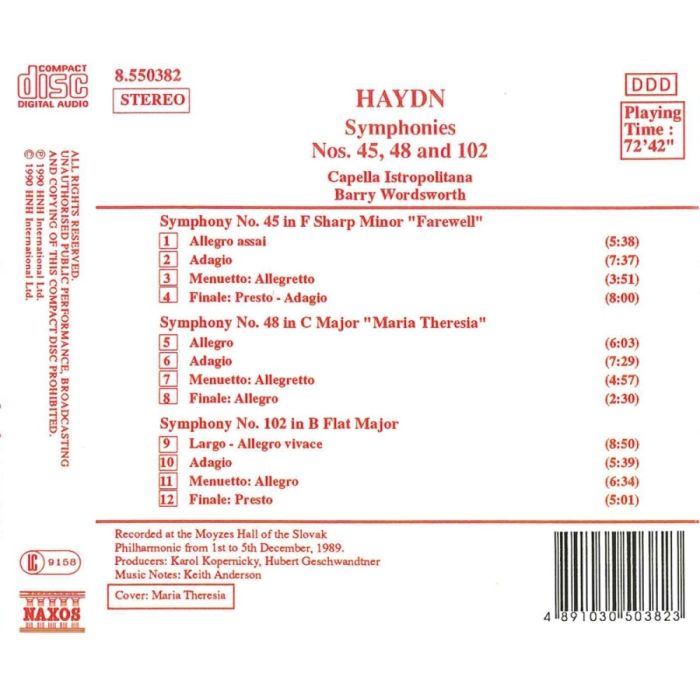 Haydn: Symphonies No. 45 