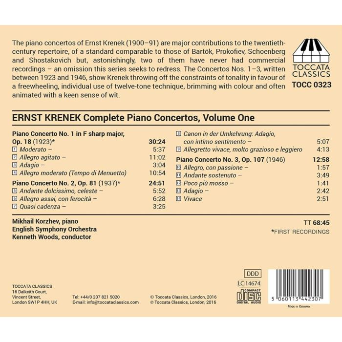 Krenek: Complete Piano Concertos Vol. 1 - slide-1