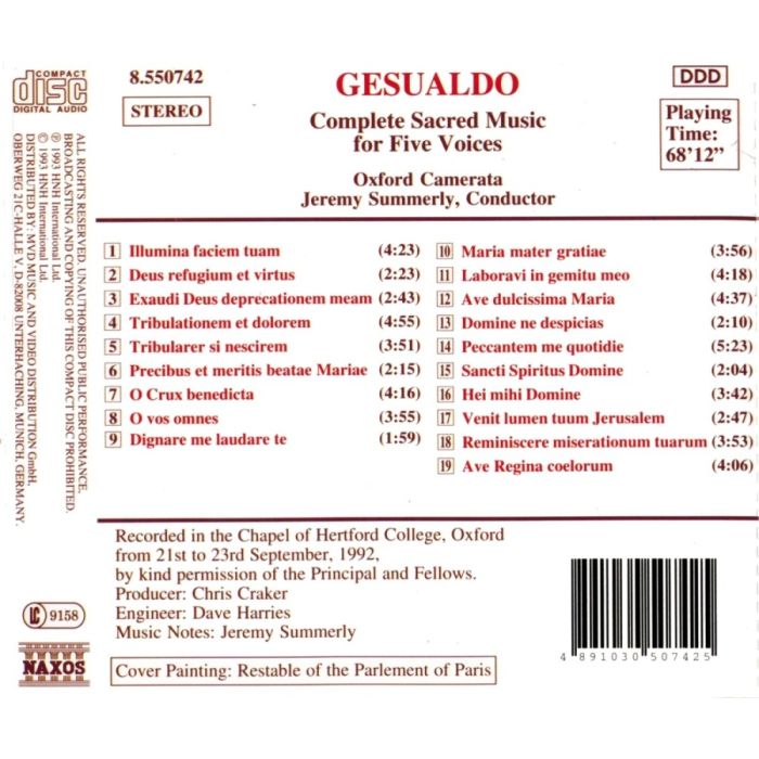Gesualdo: Sacred Music for Five Voices (Complete) - slide-1