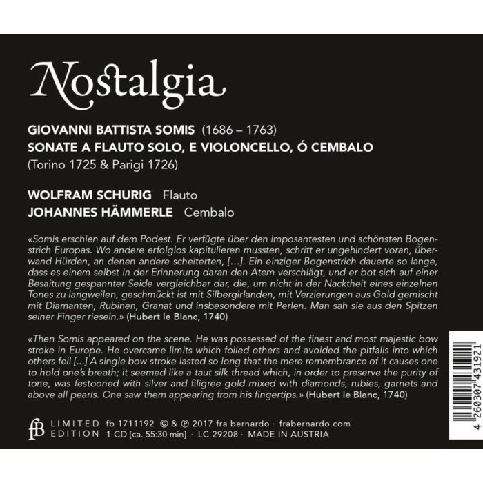Nostalgia - Somis: Sonatas for flute & harpsichord - slide-1