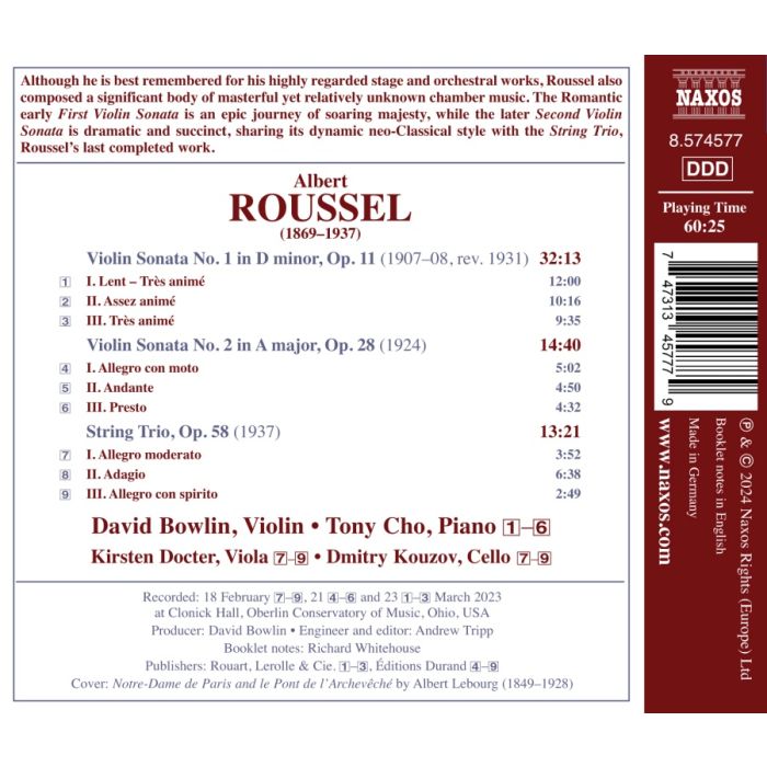 Roussel: Violin Sonatas Nos. 1 & 2 - slide-1