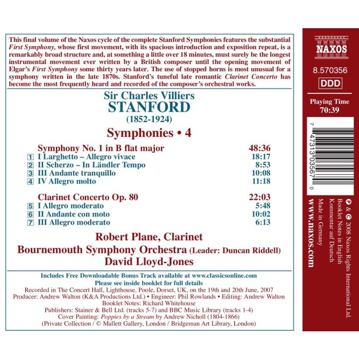 Stanford: Symphony No. 1, Clarinet Concerto - slide-1