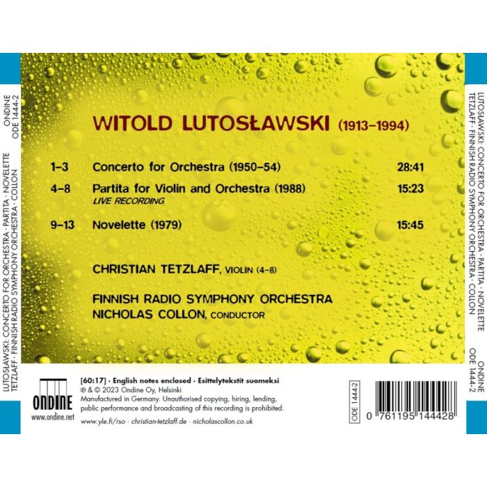 Lutosławski: Concerto for Orchestra; Partita; Novelette - slide-1