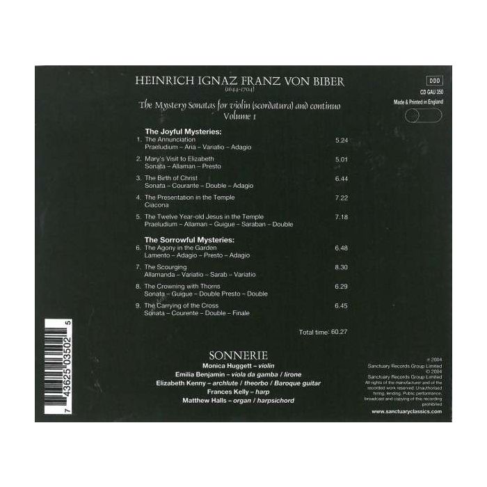 Biber: Mystery Sonatas Vol. 1 - Nos. 1 – 9 (Sonaty Różańcowe) - slide-1