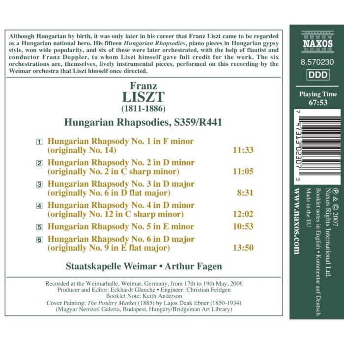 LISZT: 6 Hungarian Rhapsodies Nos. 1 - 6 - slide-1