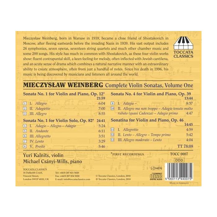 Weinberg: Complete Violin Sonatas, Vol. 1 - slide-1