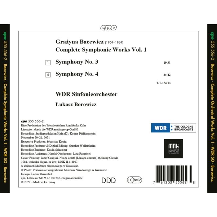 Bacewicz: Complete Symphonic Works Vol. 1 - Symphonies 3 & 4 - slide-1
