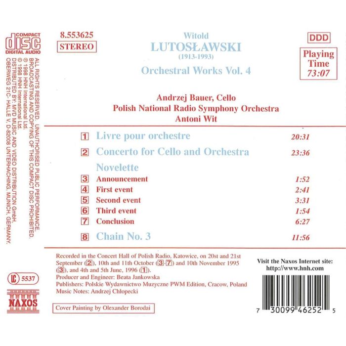 Lutosławski: Livre pour orchestre, Cello Concerto, Novelette and Chain 3 - slide-1