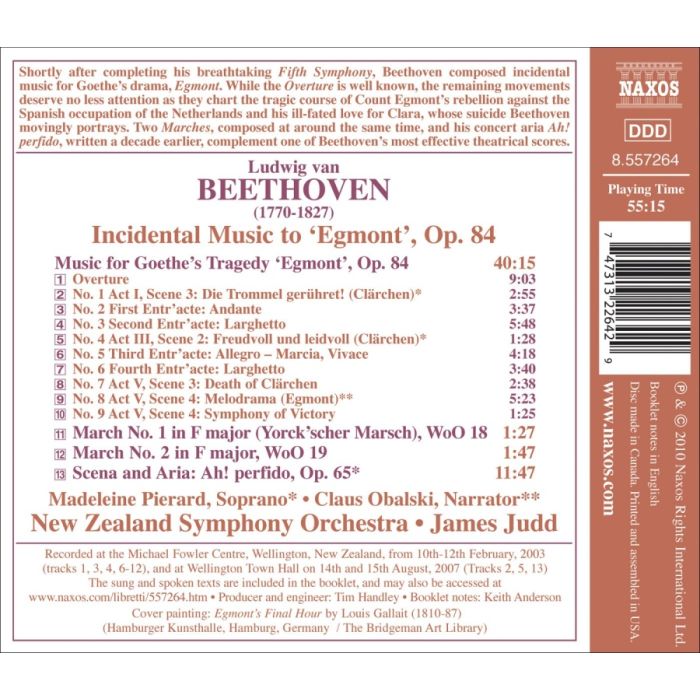 BEETHOVEN: Egmont Op.84 (Incidental Music To Egmont, Ah Perfido Op. 65) - slide-1