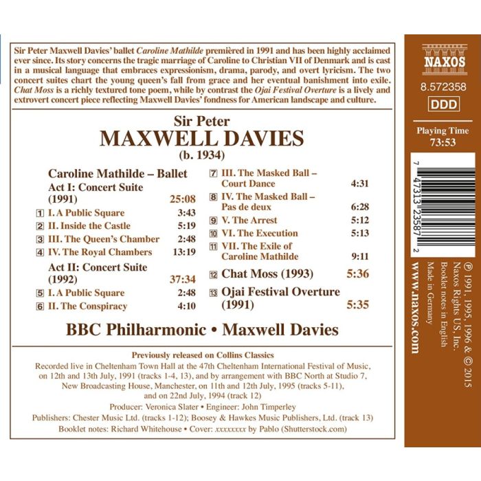 Maxwell Davies: Caroline Mathilde - Ballet Suites, Chat Moss, Ojai Festival Overture - slide-1