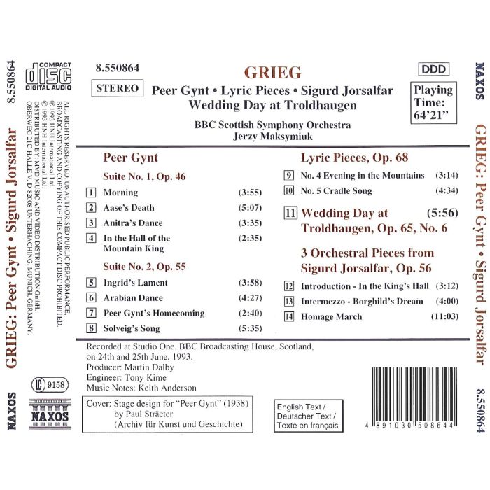 Grieg, Edvard: Peer Gynt, Lyric Pieces, Sigurd Jorsalfar - slide-1