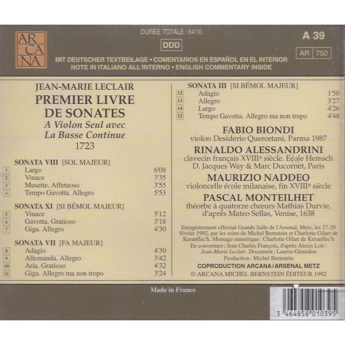 Leclair: Premier Livre de Sonates - slide-1