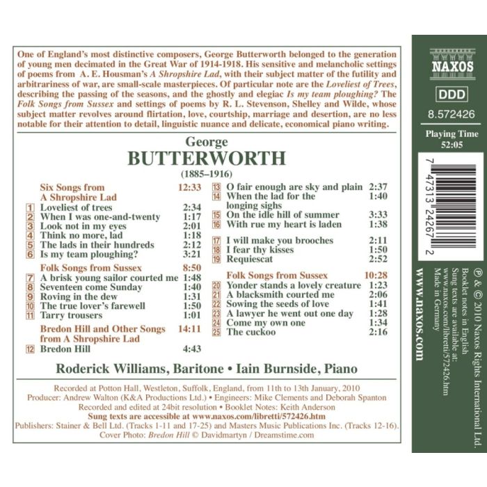 Butterworth: Songs - A Shropshire Lad, Folksongs from Sussex - slide-1