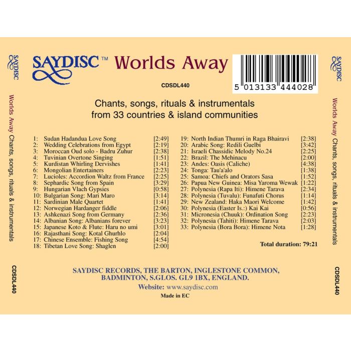 Worlds Away - Chants, Songs, Rituals & Instrumentals from 33 Countries & Island Communities - slide-1