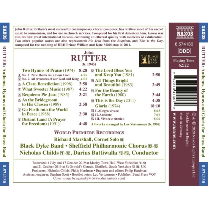 Rutter: Anthems, Hymns and Gloria for Brass Band - slide-1